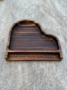 Handmade <b>Heart</b> <b>Shaped</b> Wooden Tray With Piano Keys Design Handmade Decorative Jewelry Holder by Universal Overseas - Product Image 3