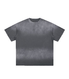 T-shirt décontracté pour homme de haute qualité, noir délavé, coupe ample, 100% coton lourd, séchage rapide, respirant - Product Image 4