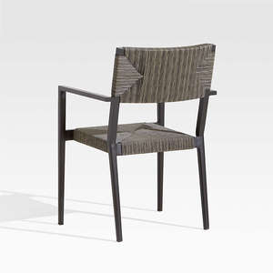 Chaise de salle à manger en teck massif de haute qualité avec dossier en rotin tressé pour projet hôtelier direct usine - Product Image 4