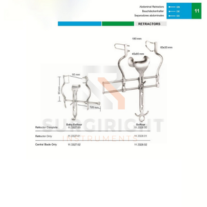 Retracteur chirurgical en acier Balfour auto-fixant pour chirurgie abdominale générale, laparotomie, plaies profondes HI-515 Classe I par Blush Surgical - Product Image 5