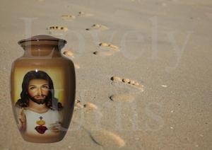 Urna Funeraria de Corazón Sagrado, Recipiente para Cenizas, Recuerdo Religioso, Recuerdo Espiritual, Elegante, Duradera, Premium - Product Image 4