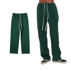 Pantalones Deportivos Casuales para Hombre, Color Verde Sólido, Cintura Elástica con Cordón, Cómodos, 100% Algodón, Venta al Por Mayor OEM - Product Image 1