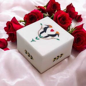 Marble Accessories <b>Box</b> I Jewelry <b>Box</b> for Her or Him I Gemstone Inlay <b>Small</b> Jewelry <b>Box</b> I Giftable <b>Box</b> for Valentine's day <b>Gift</b> - Product Image 1
