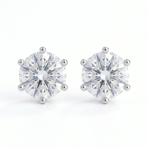 Boucles d'oreilles clous en or rose 18 carats avec diamants de laboratoire VVS2 taille brillant 6 griffes certifiées IGI – Cadeau idéal pour femme, mariage, anniversaire, fête - Product Image 3