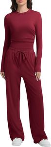 Womens Full Sleeve T Shirt and Trouser <b>Set</b> Casual Two Piece Outfit Soft Cotton Comfortable Lounge Wear Ladies Matching <b>Set</b> - Product Image 2