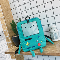 Tas Ransel Robot Kartun BMO Grosir, Tas Sekolah Anime Bahan Nylon untuk Remaja, Tas Buku Cosplay dengan Panel Jala Resin, Tersedia OEM