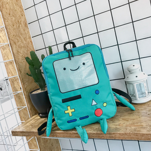 Wholesale BMO Cartoon Robot <b>Backpack</b> Nylon Anime School Bag Teens Cosplay Bookbag Resin Mesh Panel OEM Available - Product Image 3