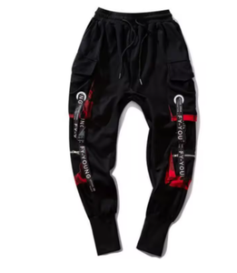 กางเกงคาร์โก้ผู้ชายลำลองสไตล์ฮิปฮอปสตรีทแวร์หลายกระเป๋าเทคแวร์กางเกงขายาวดีไซน์ริบบิ้นสีตัดกัน - Product Image 5