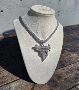 Collar de Hip Hop para Hombre con Incrustaciones de Moissanita, Colgante de Pistola Uzi, Joyería Chapada en Rodio - Product Image 4
