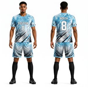ชุดฟุตบอลลายพรางดิจิทัล สีเขียวดำ ชุดเสื้อและกางเกงขาสั้นฟุตบอลแบบซับลิเมชั่น ชุดทีมสำหรับการแข่งขัน - Product Image 5