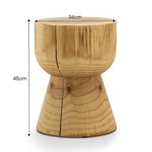 <b>Round</b> Wooden <b>Stool</b> Modern Rustic Home Seating Furniture Farmhouse Style Wooden <b>Stool</b> Handmade Solid Wood OEM ODM Wholesale - Product Image 3