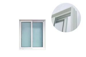 Ventana Corredera Doble de PVC HOFFEN PLUS 120x110cm Blanca con Malla de Fibra de Vidrio, Plegable, Insonorizada, Impermeable, Resistente al Viento y Térmica - Product Image 1