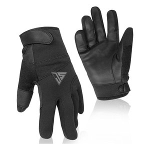 Gants thermiques pour homme/femme, pour les trajets quotidiens, le vélo, la conduite, en cuir noir et tissu extensible, pour l'automne et l'hiver - Product Image 2