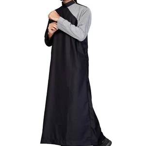 Vêtements islamiques pour hommes, Thobe à col rond, Thobes personnalisés à franges, Thobe respirant pour musulmans, Thobe saoudien, Jubba à manches longues du Moyen-Orient - Product Image 4