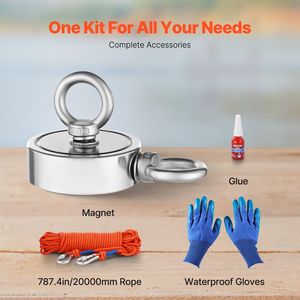 Kit di Pesca Magnetica con Magnete Potente da 454 Kg, Forza di Trazione Bilaterale, Strumenti e Accessori per Pesca Magnetica con Magneti al Neodimio - Product Image 3