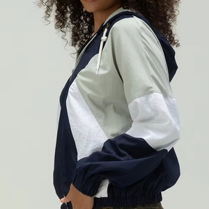 Chaqueta Cortavientos Deportiva con Capucha para Mujer 2026, Abrigo Casual de Manga Larga con Cuello de Media Cremallera para Correr al Aire Libre, Color Sólido - Product Image 3