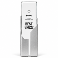 Trophée de golf en métal et cristal gravé sur mesure, forme irrégulière, plaqué argent, pour le meilleur prix brut, cadeau de reconnaissance sportive