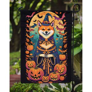 Shiba Inu Witchy Halloween Jardin Drapeau Multicolore Boîte Aux Lettres Décoratif Cour Bannière pour Patio Oeuvre et Parterres De Fleurs Petite Taille - Product Image 3