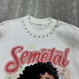 เสื้อยืดวินเทจแบบทอผ้า 230 กรัม รุ่น Custom Designs Skysdalimittt ผ้าฝ้าย 100% พิมพ์ลาย DTG/DTF ปรับแต่งได้ ทรงโอเวอร์ไซส์สำหรับผู้ชาย ประดับด้วยคริสตัลด้านหน้า - Product Image 3