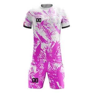 Ensemble d'uniformes de football de haute qualité à manches courtes, 100 % polyester, séchage rapide, uniformes de football sublimés et logo personnalisé - Product Image 1