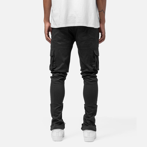Men High Stretch Skinny Cargo Pants Multi Pocket Solid Color Casual Work Outdoor <b>Jogger</b> Trousers <b>Slim</b> Fit OEM Service - Product Image 6