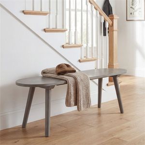 Panca in Legno Grigio da 43 Pollici in Stile Rustico, Impermeabile e Resistente ai Graffi, per Sala da Pranzo, Posti a Sedere per 2 Persone - Product Image 2