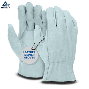 Guantes de Protección de Alta Destreza para Uso en Almacenes, Cuero Suave al Tacto con Diseño de Muñeca Elástica, Guantes Cómodos para Conductor - Product Image 1