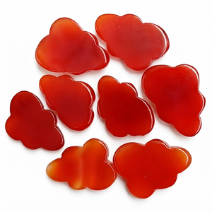 Pierre précieuse en cornaline rouge sculptée en forme de nuage, cristal de nuage, décoration d'intérieur, grossiste en cristaux sculptés en forme de nuage - Product Image 2