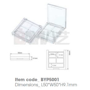 Luxury Custom Logo Transparent Quad Flip Top Empty Plastic Eyeshadow Container - Product Image 1