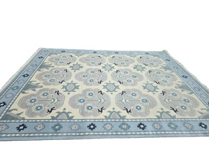 Tapis en laine moderne fait à la main de haute qualité bleu blanc tapis de Style persan 6x9 et 8x10 tailles pour la maison Orientaux tricotés à la main - Product Image 5
