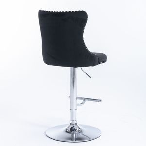 <b>Adjustable</b> Seat <b>Height</b> 25-33 Inch Swivel Velvet Barstools with Comfortable Tufted Backs Chrome Base Home Bar <b>Stools</b> - Product Image 6