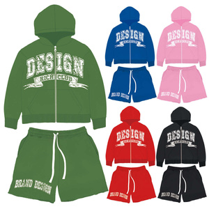 Distressed Embroidery Applique Tracksuit for Men Sweat Suit <b>Hoodie</b> and Pant Set Streetwear Sun Fade Distressed Patches Tracksuit - Product Image 4