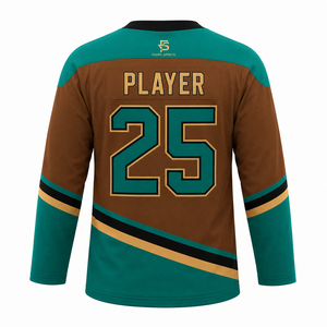 Camiseta de Hockey sobre Hielo Sublimada Personalizada al por Mayor, Uniforme de Equipo Transpirable, Ropa de Entrenamiento Extra Grande Personalizada, Camiseta de Diseño Retro - Product Image 2