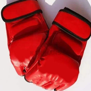 Leather MMA <b>Gloves</b> Open Finger Training <b>Gloves</b> with Velcro Adjustable Wrist for Men Women and Adults - Product Image 3