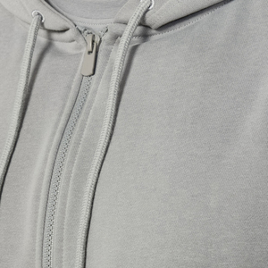 Men's Regular Fit Hooded <b>Zipper</b> <b>Sweatshirt</b> Solid Gray Casual French Terry Cotton Autumn Wear - Product Image 3