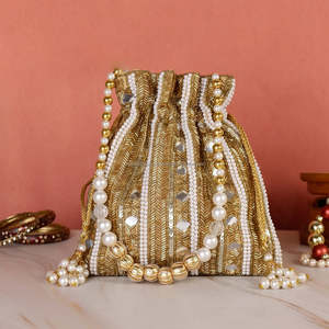 Sac Potli élégant de haute qualité avec broderie artisanale pour les soirées, les événements et les mariages - Product Image 1