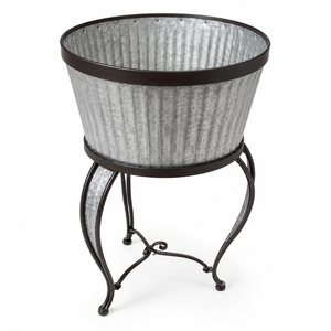 Galvanized Metal Beverage Tub with Wheeled Stand Rectangle Ice Bucket <b>Drink</b> <b>Cooler</b> Storage Bucket for Bar Home Garden - Product Image 2