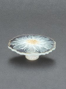 Resin <b>Cake</b> Stand with White Marble Style Mirror Polish Display <b>Decorative</b> Table Centerpiece for Bakery & Restaurant B2B <b>Supply</b> - Product Image 2