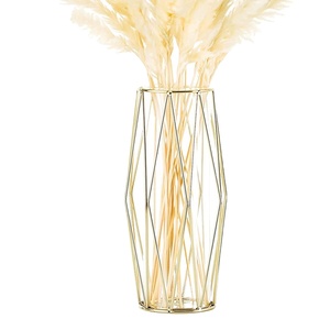 Luxury Design <b>Glass</b> Flower <b>Vase</b> for Home Party and Wedding Flower <b>Vases</b> Decorative <b>Clear</b> Color <b>Glass</b> Plant <b>Vase</b> with Metal Stand - Product Image 1