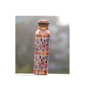 ขวดน้ำทองแดงใช้งานได้จริงพร้อมลายพิมพ์เคลือบลายดอกไม้มอบทุกวันด้วยความสง่างามแบบดั้งเดิมทางวัฒนธรรม - Product Image 5