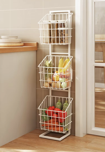Moderno Estante Metálico de un Solo Nivel para Cocina, Organizador de Esquina para Frutas, Verduras, Patatas y Ajo - Product Image 5
