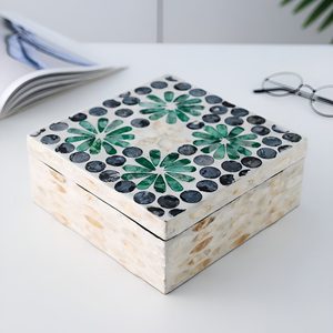 กล่องฝังมุกเปลือกหอยมุกกล่องเก็บเครื่องประดับตั้งโต๊ะ - Product Image 1
