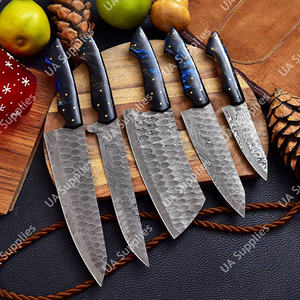 ชุดมีดเชฟมืออาชีพ เหล็กดามัสกัส ด้ามจับแบบเต็มแท่ง น้ำหนักเบา ทนทาน เป็นมิตรกับสิ่งแวดล้อม ตีขึ้นรูปด้วยมือ ด้ามจับตามหลักสรีรศาสตร์ พร้อมกระเป๋าหนัง - Product Image 4