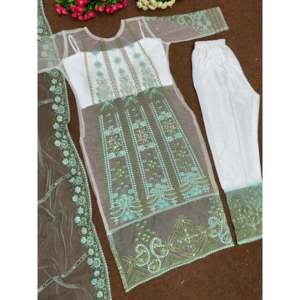 Ensemble de 4 pièces fantaisie pour femmes pour les fêtes, broderie de séquence avec des détails complexes - Product Image 3