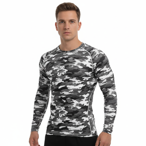 Camiseta de Compresión Deportiva para Hombre, Manga Larga, 280g, Poliéster y Spandex con Estampado por Transferencia de Calor, para Entrenamiento, Gimnasio, Ropa Interior Deportiva, 2026 - Product Image 2