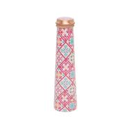 Botella de Agua de Cobre con Diseño de Grulla Japonesa y Sakura, Botella Ayurvédica de Cobre Puro con Estampado de Aves y Flores Azules, Regalo OEM