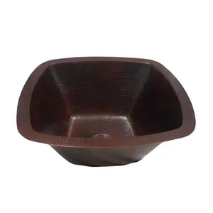 Hand Hammered Antique Copper Wash Basin Round Vessel Sink with Side Handles <b>Bathroom</b> <b>Kitchen</b> Countertop Bowl Plumbing Fixture - Product Image 5