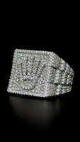 Hiphop Style Argent 925 Hommes Bague Glacé VVS1 Mêlée Moissanite Diamant Pave Réglage Logo Personnalisé Bague Bande Fine Jewelry