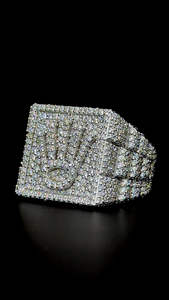 แหวนเงินสไตล์ฮิปฮอป925ผู้ชายแหวน VVS1เพชร melee Moissanite ตั้งค่าโลโก้ที่กำหนดเองแหวนเครื่องประดับที่ดี - Product Image 4