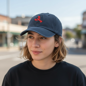 Streetwear Dad Hat 100% Cotton Lobster Embroidery <b>Baseball</b> <b>Cap</b> Maine State Outline Vintage Washed OEM <b>Cap</b> - Product Image 6